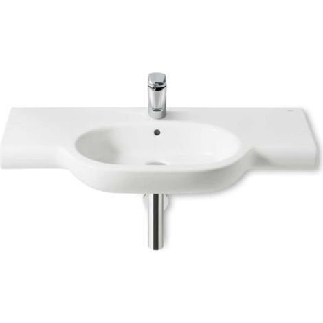 Lavabo de porcelana Roca Meridian mural 1000x460x150mm Blanco
