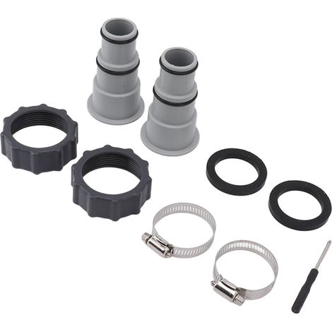 Adaptateur de tuyau de piscine 2 pièces avec collier de remplacement, raccord fileté, adaptateur de tuyau de pompe pour Intex Fit ARU