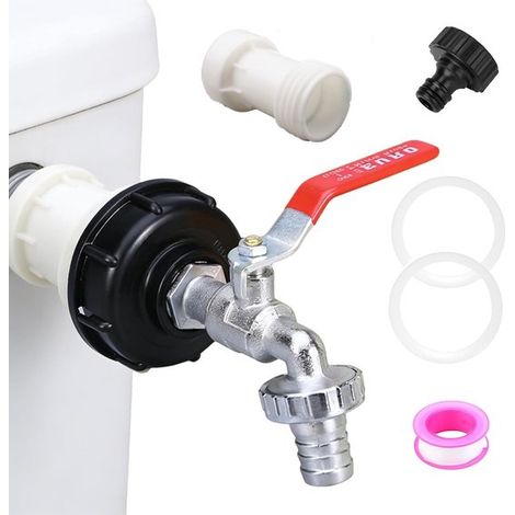 Raccords pour réservoir IBC 6 pièces – Adaptateurs pour cuve IBC 1000 L – Robinet de sortie avec filetage 3/4 pouce – Raccord pour tuyau et récupération d’eau de pluie (1/5)