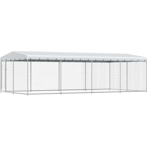 Maison Exclusive - Perrera de exterior con techo 7,6x3,8x2,3 m