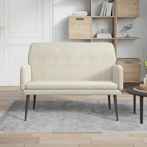 Banc/Banquette/Siège moderne, pour Cuisine, Salle à Manger, Salon Crème 108x79x79 cm Velours NKK65140 (1/5)