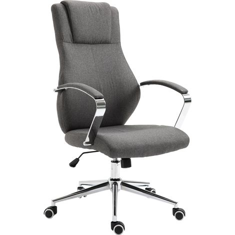 SVITA MELLOW Chaise de bureau polyester Chaise pivotante Accoudoirs Réglage en hauteur Gris foncé (1/5)