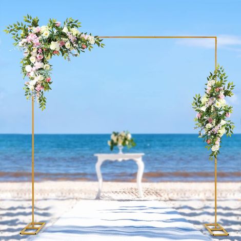 3 x 3M Support d'arc de Mariage, Support de Fond doré de Arche de Mariage en Métal pour Mariage, Anniversaire, fête prénatale, Remise de diplôme, Anniversaire de Mariage (1/5)