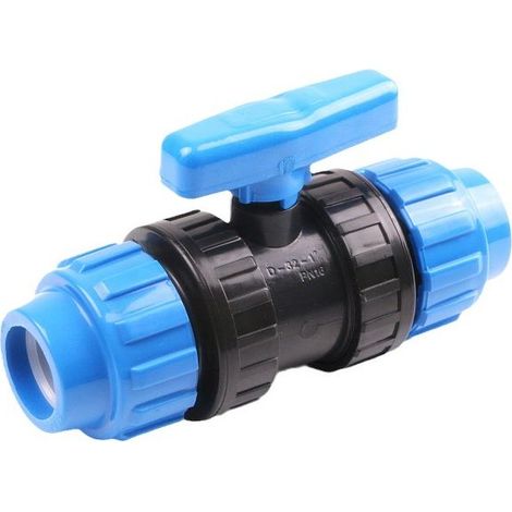 Valvola a sfera per raccordi per tubi dell'acqua da 25 mm – Valvola a compressione PN10 da 25 mm – Valvola a sfera compatibile con tubi in polietilene PE80 e PE100 – 1 pezzo (1/4)