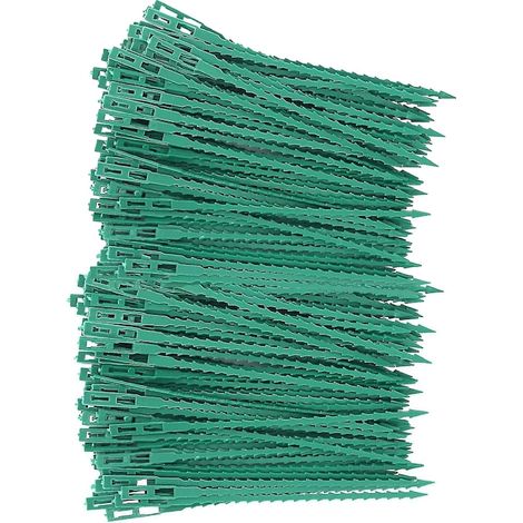 Supporto per ceppi di pomodoro, fascette regolabili per piante e clip per cavi, fascette in plastica per il fai da te (confezione da 5, 100 pezzi, verde) (1/5)