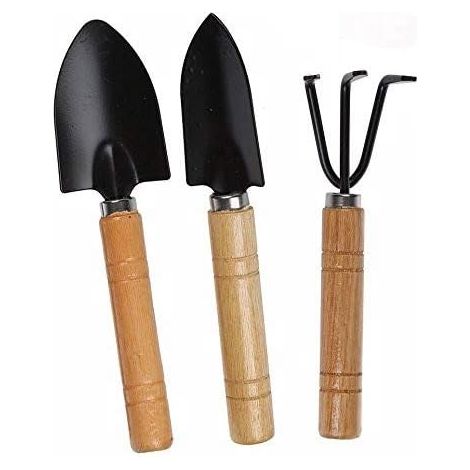 Ensemble d'outils de jardinage 3 pièces pour enfants, râteau, bêche et pelle – Outils de sécurité pour jardin intérieur et extérieur, plantes en pot–DELKEVIC