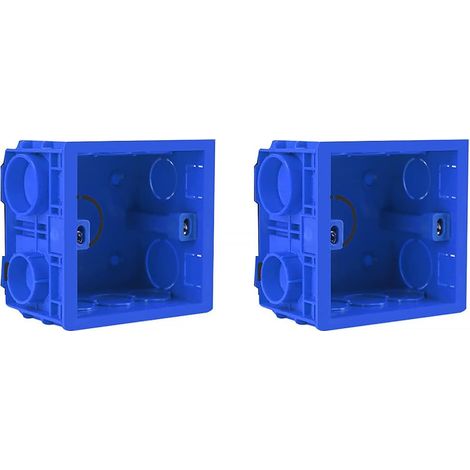 Set mit 2 Kunststoff-Montagedosen – 86 mm x 86 mm x 46 mm – mit Schalter, lange Lebensdauer – zur Montage von Elektrogeräten – Blau (1/5)