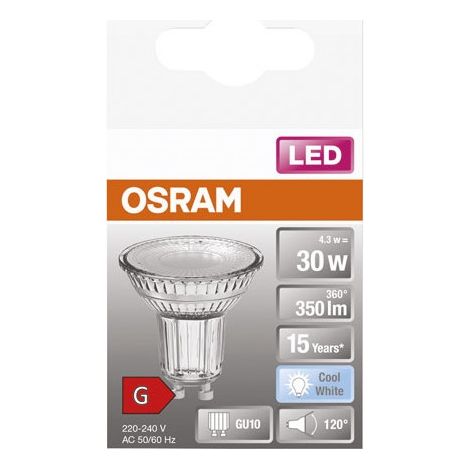 303287 LAMPARA PAR16 LED GU10 4,3W 4000K 120° STAR OSRAM
