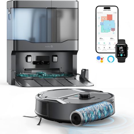 Aspirateur et laveur robot Lefant M265 avec aspiration de 20 000 Pa, station d'accueil autonettoyante tout-en-un, vidage automatique, navigation LiDAR et système anti-emmêlement pour le nettoyage des 