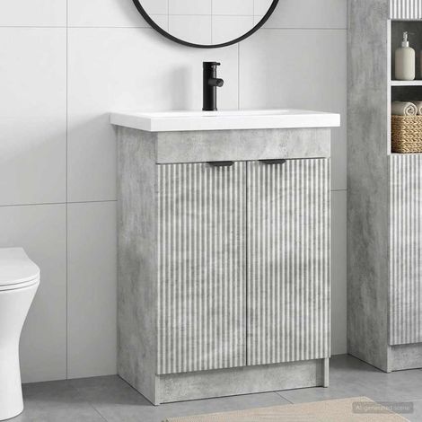 Juego de muebles de baño Gris Hormigón 78,5 x 37,5 x 81 cm