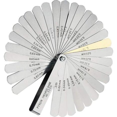 Dickenmessgerät-Set, 32 Klingen mit metrischen/imperialen Markierungen (1/4)