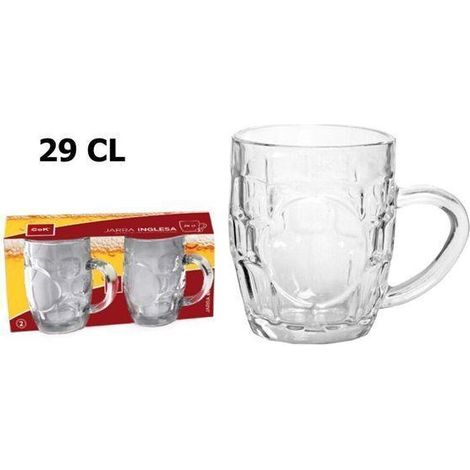 29 cls jarra cerveza media pinta inglesa - caja 2 unidades ,