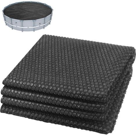 VOUNOT® Bâche à bulles piscine ronde Ø457cm noir - 120µm - découpable - bâche solaire film chauffant couverture thermique (1/5)