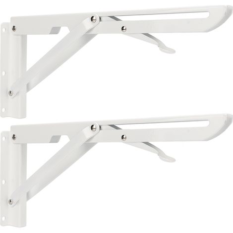 Support étagère pliant triangulaire rabattable 70kg capacité charnière table pour camping-car bateau 2 supports 12 vis acier laminé à froid (1/5)