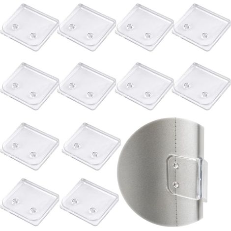 Set mit 12 Duschvorhang-Clips ohne Bohren, 5 x 4,5 x 1 cm, selbstklebend, U-förmig, zur Fixierung von Duschvorhängen. (1/5)
