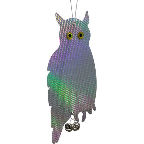 Chouette Réfléchissante pour Éloigner les Oiseaux - Décourage Naturellement Corbeaux et Pigeons - Effet Laser Anti-Oiseaux - Décoration de Jardin Durable-KZQ (1/5)