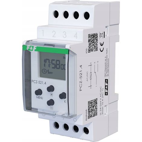 Horloge Programmable Hebdomadaire PCZ-521.4 - 24V - Contrôle NFC - Automatisation Domestique (1/3)