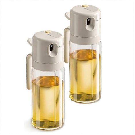 Lot de 2 pièces verre huile sprayer et distributeur bouteille d'huile avec verseur (1/5)