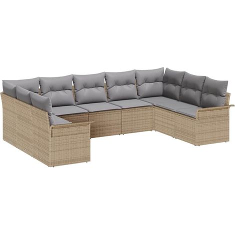 Maison Exclusive - Set Divano da Giardino con cuscino Beige polyrattan (1/5)
