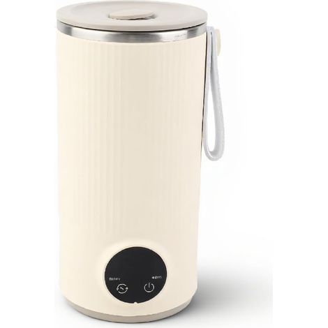 Bouilloire électrique de voyage rechargeable sans fil 55°C 400ML Portable en acier inoxydable chauffe-eau pour lait, café, aliments pour bébé avec agitateur intégré, charge USB (1/5)