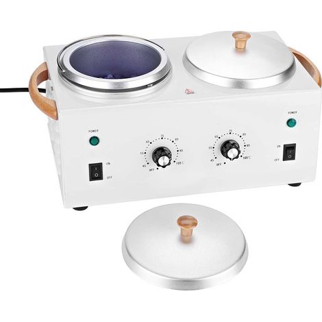 Lot de 2 Chaudière à Cire Paraffine 220V Chauffe-cire Dépilatoire Double Pot pour Spa Esthétique Professionnel (1/5)