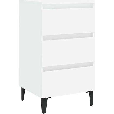 Maison Exclusive - Table de chevet avec pieds en métal blanc 40x35x69 cm (1/5)