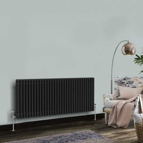 Traditional Vintage Cast Iron Style Radiator Black 3 Column 600 x 1462mm (1/5)