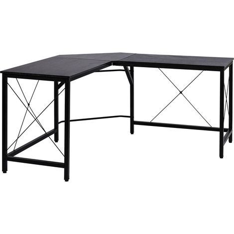 Computertisch L-Form Eckschreibtisch, Winkelschreibtisch, Mdf, Schwarz, 150X150X76Cm