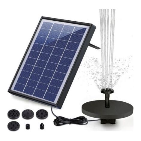 Fuente solar, batería de 1500 mAh, bomba solar para estanque, fuente solar flotante mejorada con 6 estilos de fuente para jardines, baños de pájaros, estanques. Visita la tienda de AISITIN (1/5)