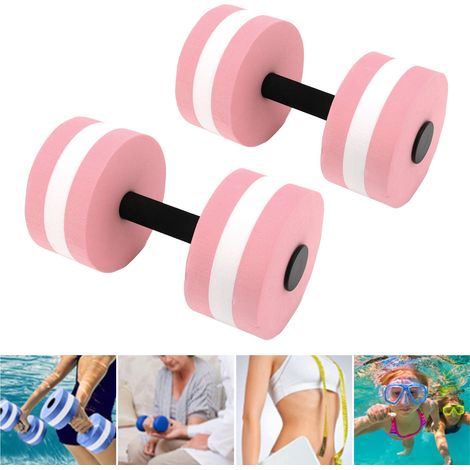 Mancuernas acuáticas de EVA de 2 piezas – flotantes, ligeras para yoga y fitness – para hombres, mujeres y niños – Rosa (1/5)