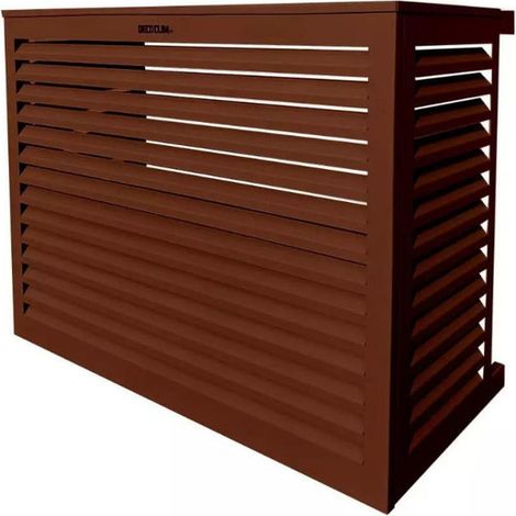 DECOCLIM - Cache unité extérieure en aluminium brun rouge taille L - 23AL8012