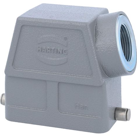 HARTING Han 10B Capot haut, 1xM25 sortie de câble latérale, pour 1 étrier (sur la partie inférieure) Presse-étoupe M25 Plage de serrage 9,0 mm - 17,0 mm - 1 Stück (1/3)