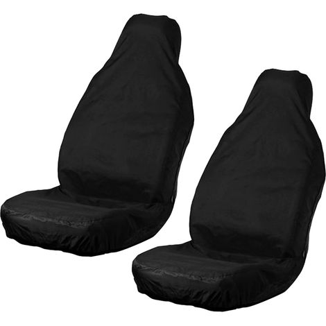 2 Pièces Housses De Siège Nylon Imperméables Universelles Avant Pour Chien Sport Noir (1/5)