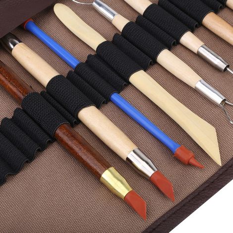 Ensemble de 30 couteaux à sculpter la poterie + sac en tissu (1/5)