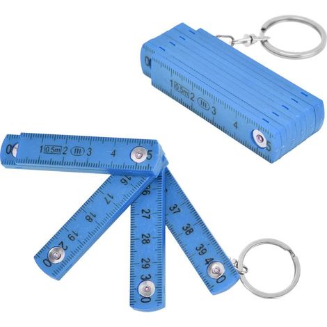 Lot de 2 mini règles pliantes - 0,5 m - Règle pliable pour la pose de carreaux de menuiserie (bleu) (1/5)