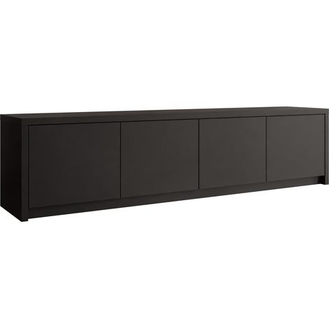 Mueble TV Lectio, Negro, Número de puertas: 0, Número de cajones: 0, 198x51x40cm (1/4)