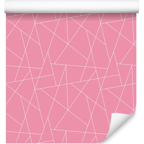Carta da parati con motivo geometrico rosa cipria, dettagli delicati, 50x1000 cm (1/5)