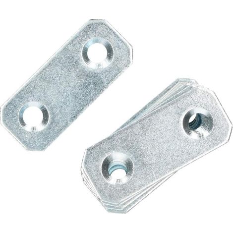 KOTARBAU Plaques perforées 40 x 16 mm - Galvanisées argent - Connecteurs plats pour bois intérieur - Extérieur - Plaque perforée en acier - Fer plat (50) (1/5)
