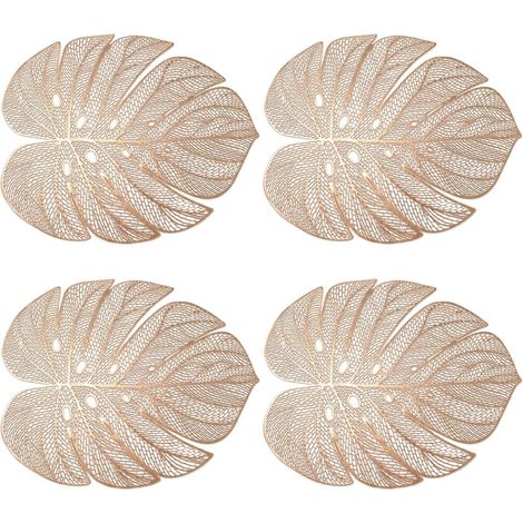 4pcs Waterproof And Oil Resistant ulated Leaves Placemats For