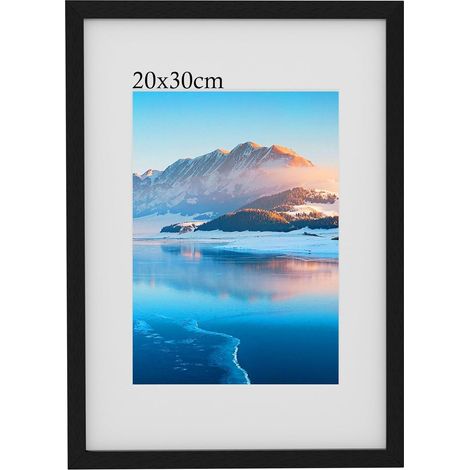 Bilderrahmen 20x30 cm Holz Schwarz Wandmontiert Schwarz 1 x (20x30) (1/5)
