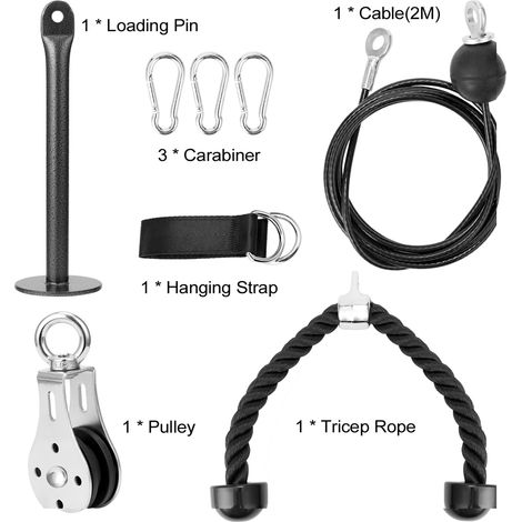 Système de fixation pour machine à poulies DIY, axe de charge, bras de levage, biceps, triceps, équipement d'entraînement de la force des mains (1/5)