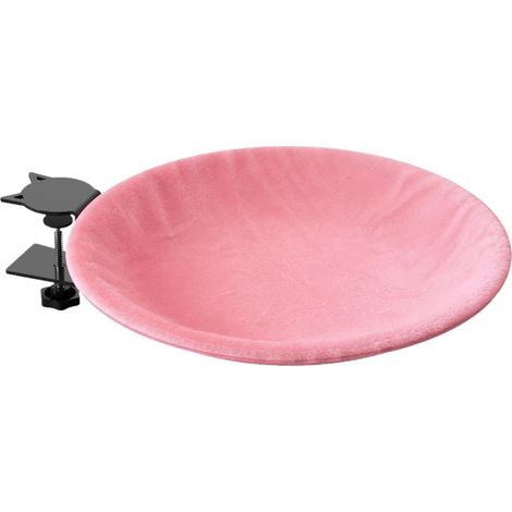 Perchoir pour Chat avec Clip - 1 Unité - Polyester Rose - Hamac de Bureau Robuste - Repos et Observation - 41x41 cm (1/5)