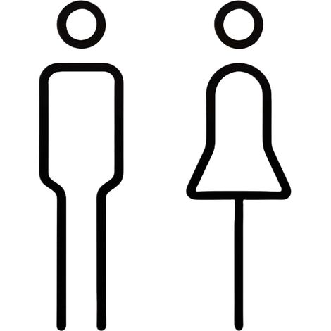 Toilette Adhésive pour Porte - Pictogramme Homme Femme Moderne - Panneau WC en Acrylique Auto-Adhésif pour Hôtel, Restaurant, Café, Bureau (1/5)