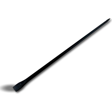 Barre à mine en fer forgé Petit modèle 145 cm Très haute résistance 1 embout plat et 1 embout pointu Levier pour soulever et déplacer Creuser des trous forer décoller Kibros BARAM145