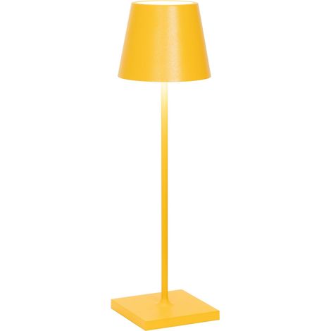 Lampada da Tavolo Poldina Pro D11cm H38cm Ricaricabile Gialla ZAFFERANO