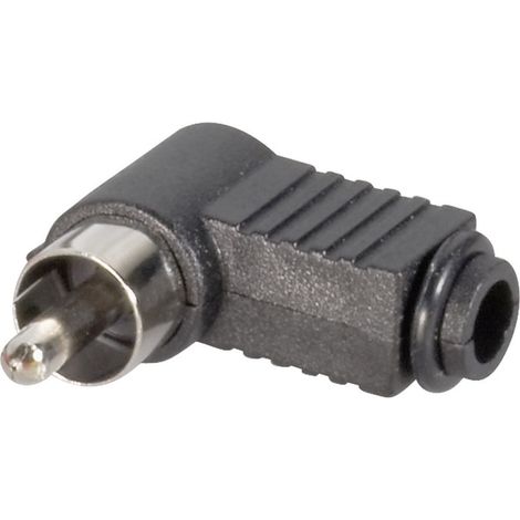 Cinch/RCA mâle, coudé TRU COMPONENTS 1578822 Nombre de pôles: 2 noir 1 pc(s)