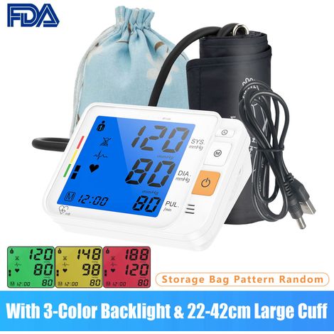 Digitales Blutdruckmessgerät von Misiki, große Manschette (21–40 cm) – Automatische Oberarmmanschette, hintergrundbeleuchtetes LCD-Display