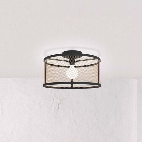 [GEBRAUCHT] B-Ware Eglo Deckenlampe Dellow LED Leuchte dimmbar schwarz messing Ø45cm Stahl 27cm (1/2)
