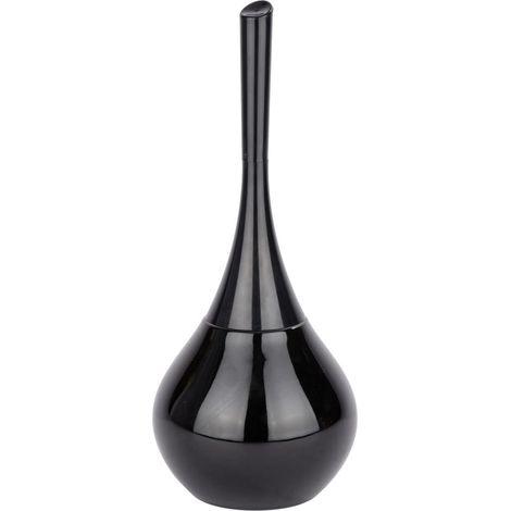 Brosse WC Noir, Brosse WC Design Plastique et céramique, diamètre 17,0 x 41,5 cm (1/4)
