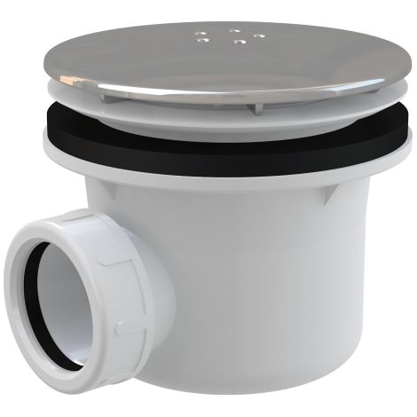 Alca - Sifone a trappola, diametro 90 mm, LUX metallo/lucido A49K (1/3)